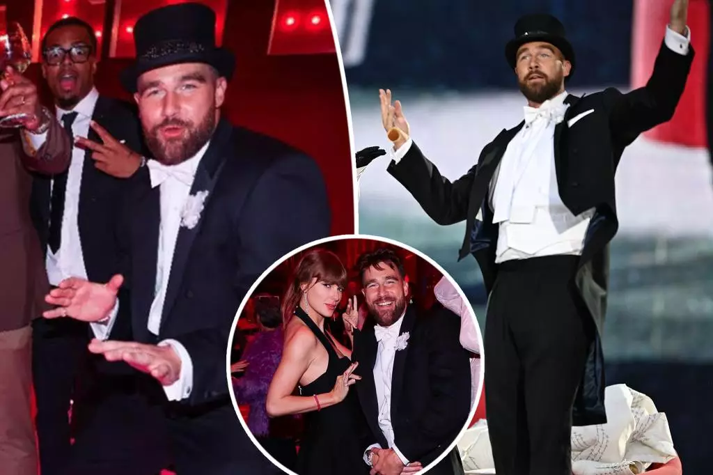 The Glamorous Intersection of Sports and Music: Travis Kelce’s Celebratory Gesture for Taylor Swift’s Eras Tour